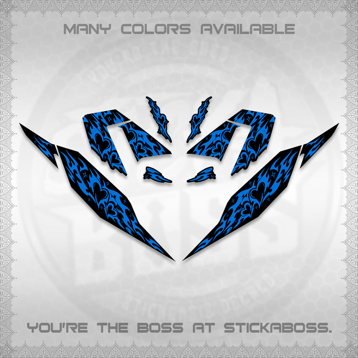 CLICK 125 V4 DECALS (2026 TRIBAL HEART DESIGN) STICKER KITS BY STICKABOSS