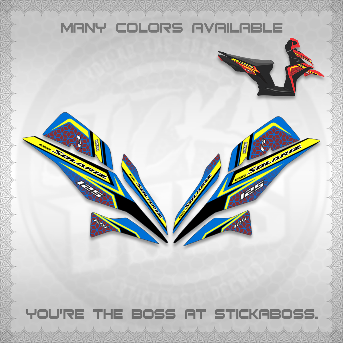MIO I 125 M3 (NEW SOLARIZ MOTIF 25)STICKER DECALS By STICKABOSS (Copy)