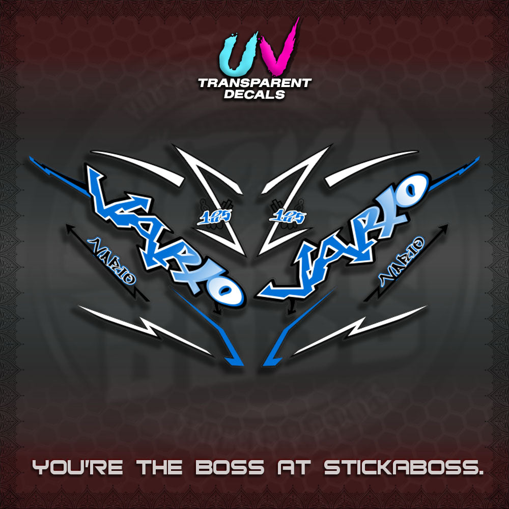 CLICK V3 UV TRANSPARENT INDO VARIO DECALS (STRIPPING GRAFITY MOTIF)STICKER DECALS By STICKABOSS