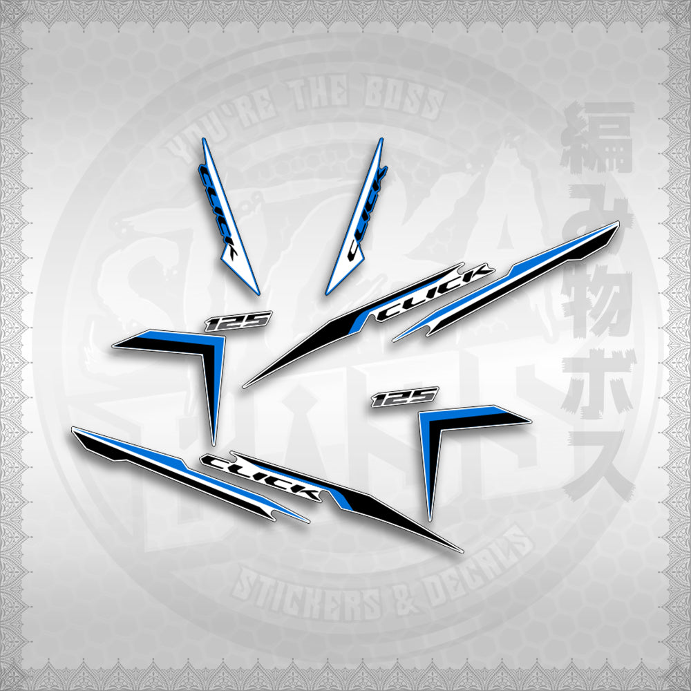 STICKER DECALS for CLICK 125 V2 (CV224NVSTIN) By STICKABOSS (SOFIE LAMINATED WATERPROOF)