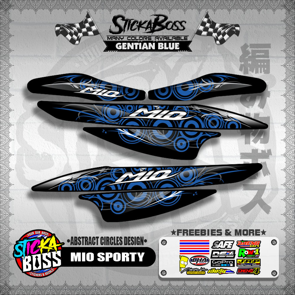 MIO SPORTY DECALS ( ABSTRACT CIRCLES DESIGN )【WITH FREEBIES】