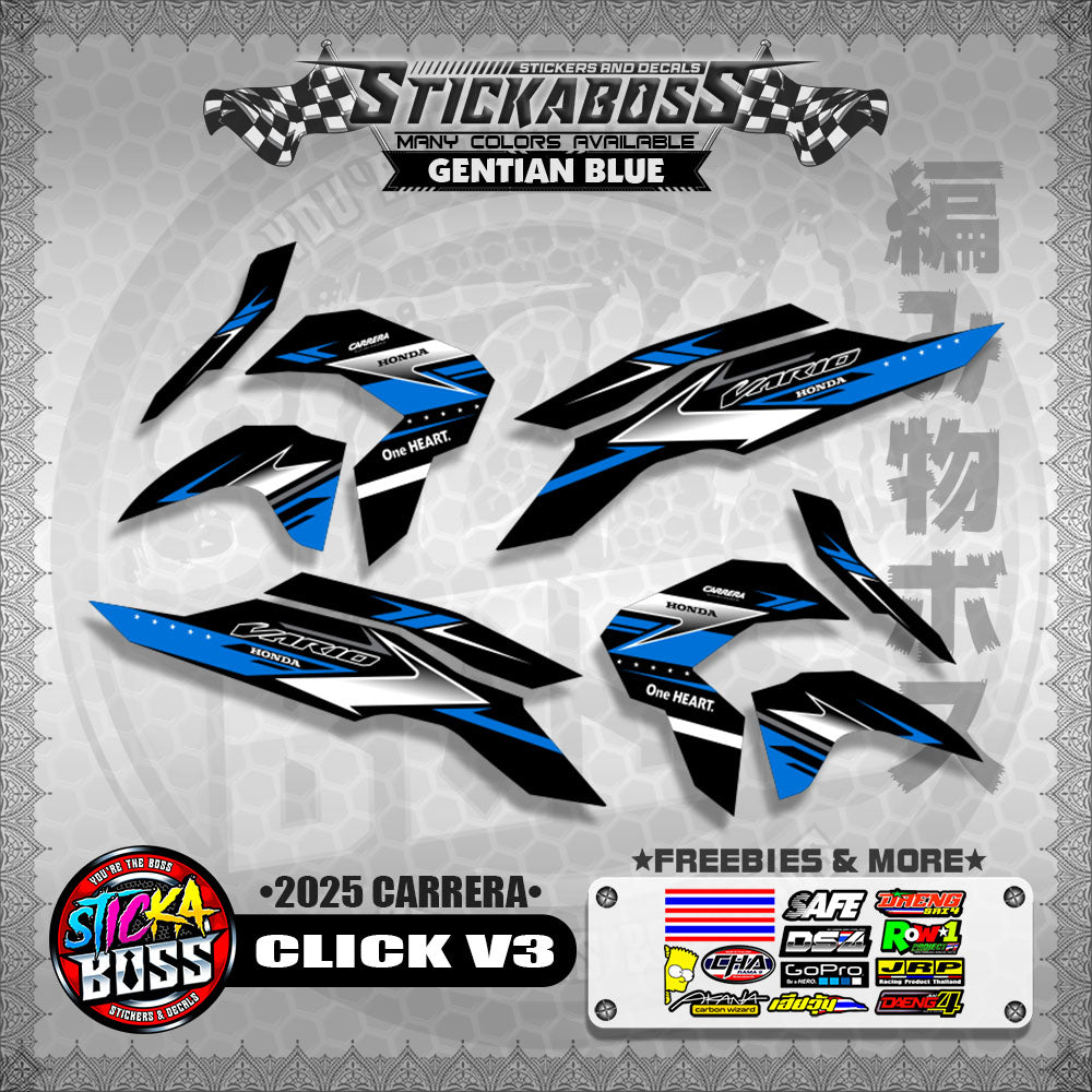 CLICK V3 STICKER DECALS ( 2025 CARRERA )【WITH FREEBIES】