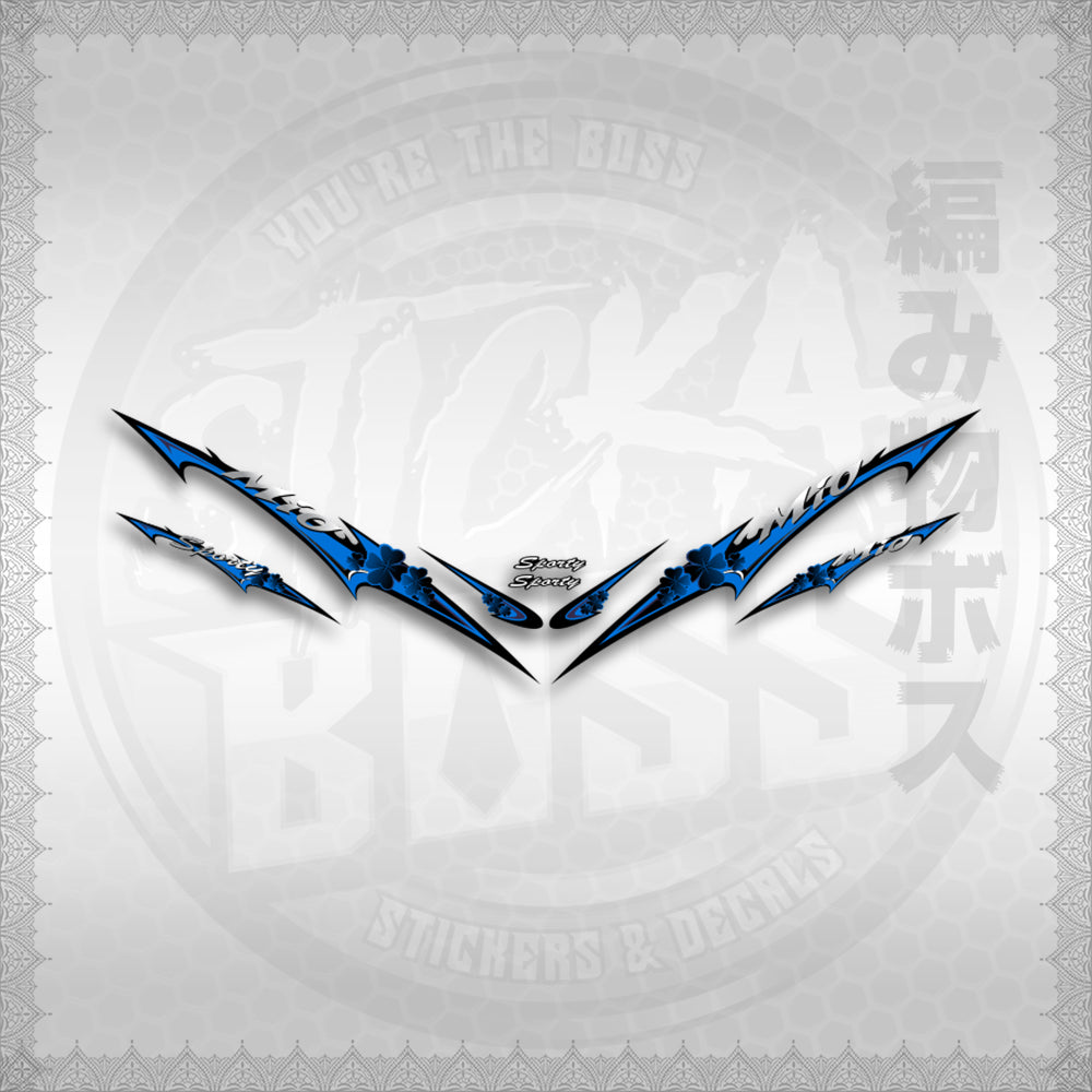 STICKER DECALS for MIO SPORT / MIO 1 (MSPSHEDCL) By STICKABOSS (SOFIE LAMINATED WATERPROOF)