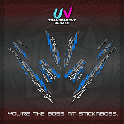 AEROX V2 INDO UV TRANSPARENT DECALS (2026 STAR 0001 MOTIF) STICKER KITS By STICKABOSS
