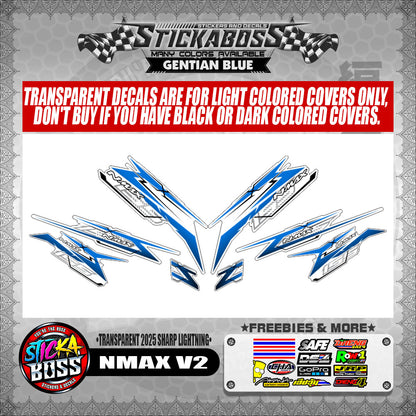 NMAX V2 INDO STICKER DECALS ( TRANSPARENT 2025 SHARP LIGHTNING )【WITH FREEBIES】