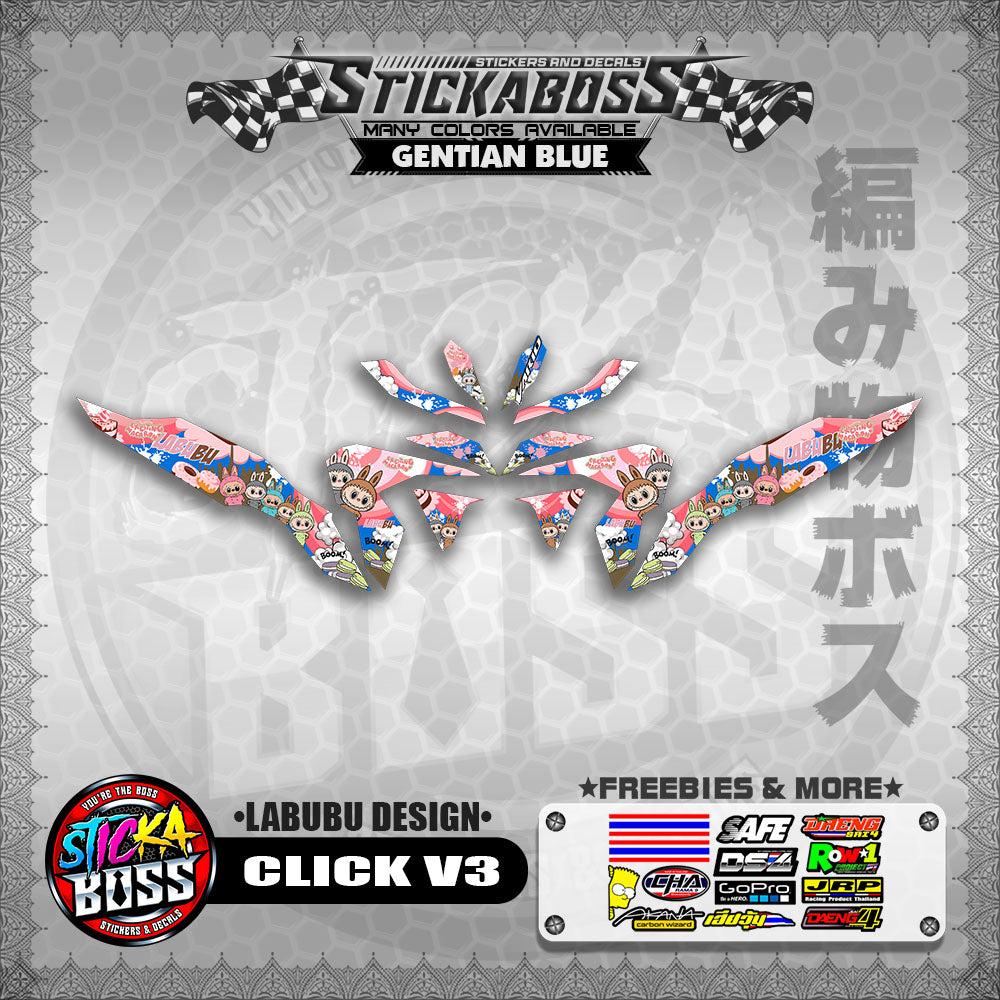 CLICK V3 STICKER DECALS (LABUBU DESIGN)【WITH FREEBIES】