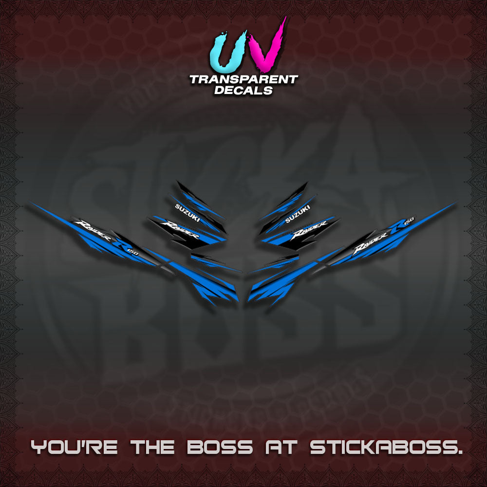 【PREMIUM UV PRINT】TRANSPARENT RAIDER 150 FI SATRIA  DECALS (MINIMALIST 0016 DESIGN)By STICKABOSS