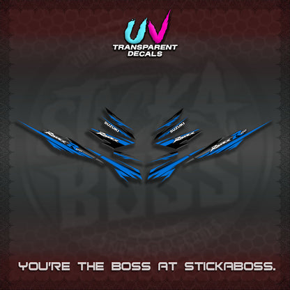 【PREMIUM UV PRINT】TRANSPARENT RAIDER 150 FI SATRIA  DECALS (MINIMALIST 0016 DESIGN)By STICKABOSS