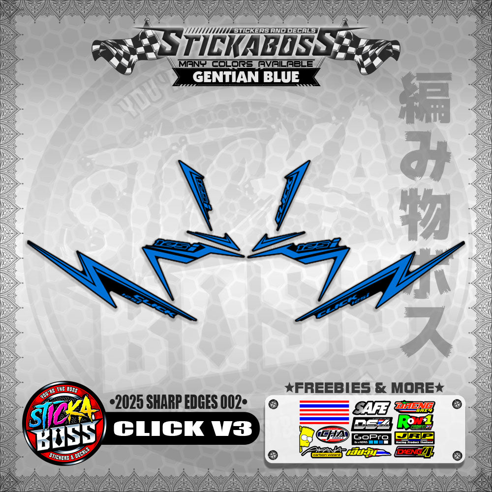 CLICK V3 INDO STICKER DECALS ( 2025 SHARP EDGES 002 )【WITH FREEBIES】