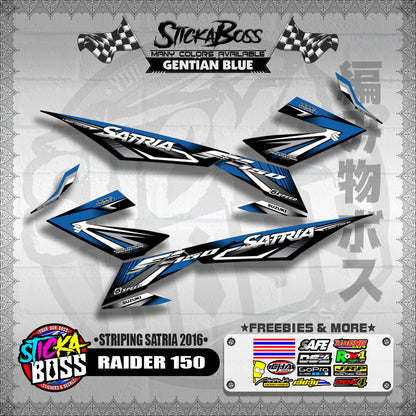 RAIDER 150 DECALS ( STRIPING SATRIA 2016 ) [ PREMIUM GLOSSY LAMINATED ]【WITH FREEBIES】
