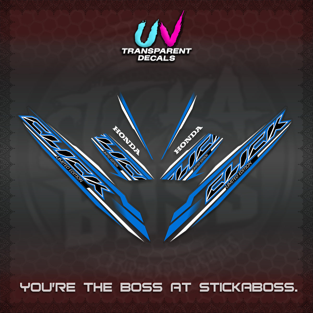 CLICK 125 V3 INDO UV TRANSPARENT DECALS (2024 SV 13-A2 STYLE) STICKER KITS By STICKABOSS