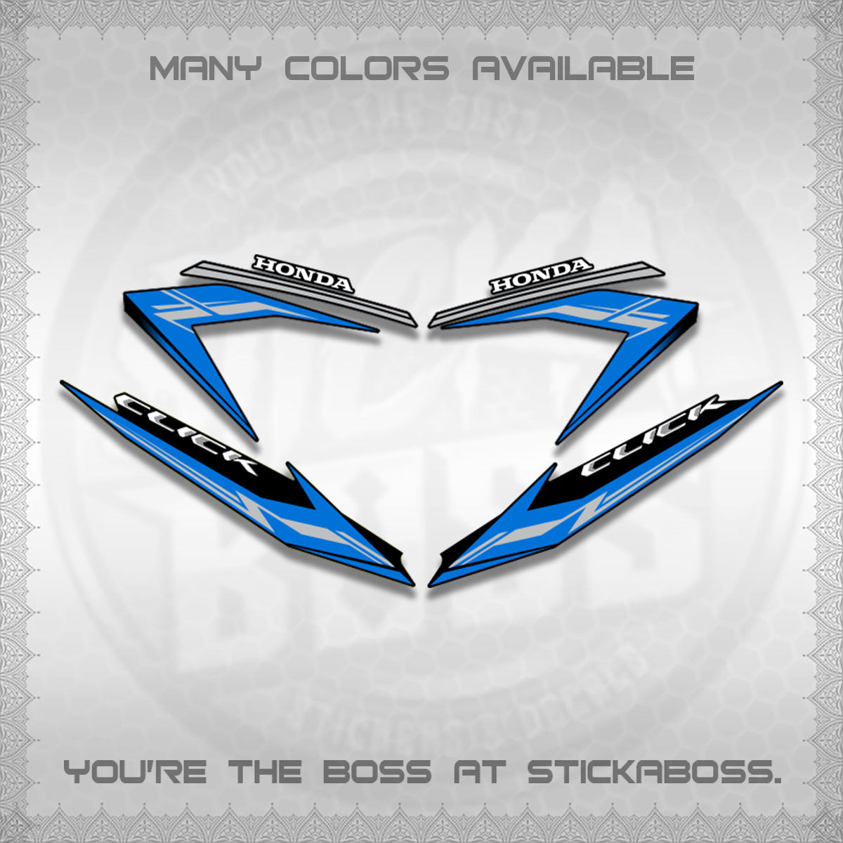 CLICK 125 V3 STOCK DECALS (NEW 2023 DESIGN)STICKER DECALS By STICKABOSS