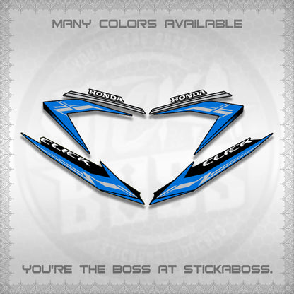 CLICK 125 V3 STOCK DECALS (NEW 2023 DESIGN)STICKER DECALS By STICKABOSS