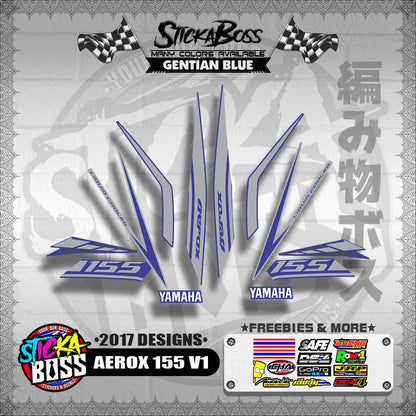 AEROX 155 V1 STOCK DECALS ( 2017 DESIGNS ) 【WITH FREEBIES】