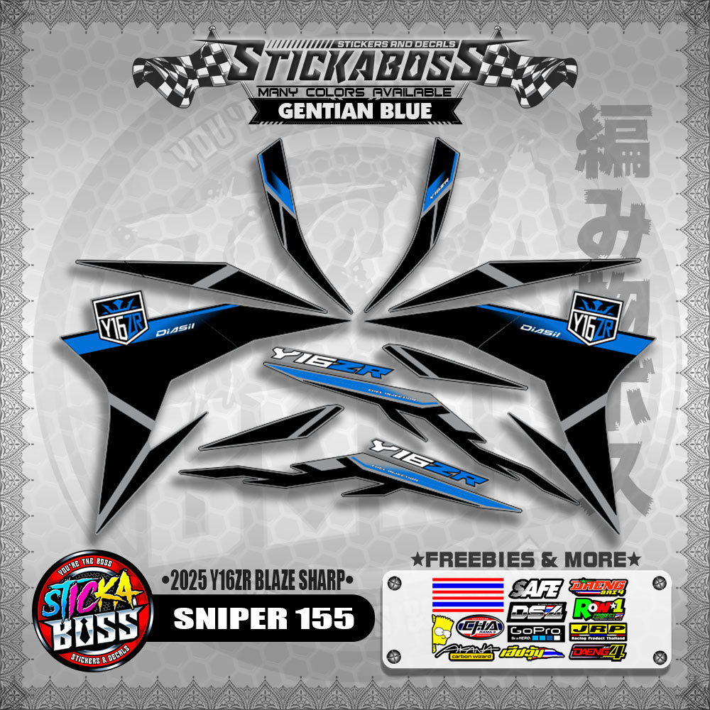 SNIPER 155 STICKER DECALS ( 2025 Y16ZR BLAZE SHARP )【WITH FREEBIES】