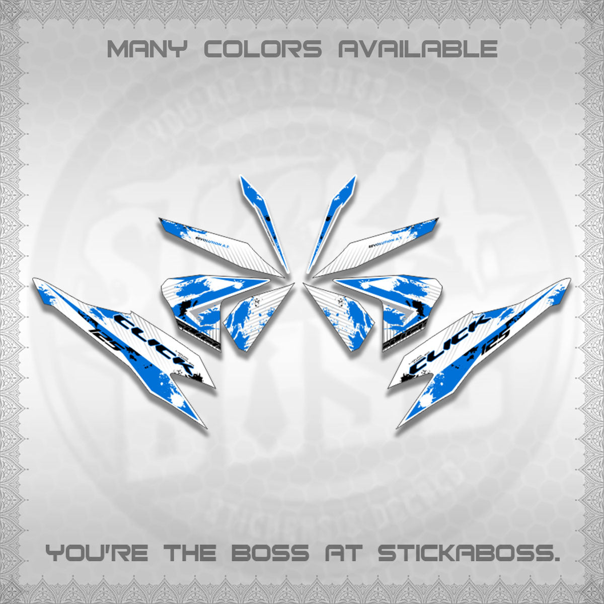 CLICK V2 MALAY FOR WHITE DECALS (HITAM STRIPING 03 MOTIF)STICKER DECALS By STICKABOSS
