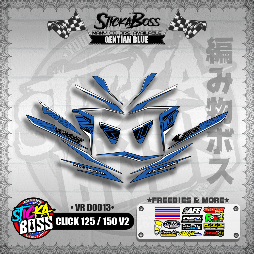 CLICK 125 / 150 V2 DECALS ( VR D0013 )【WITH FREEBIES】
