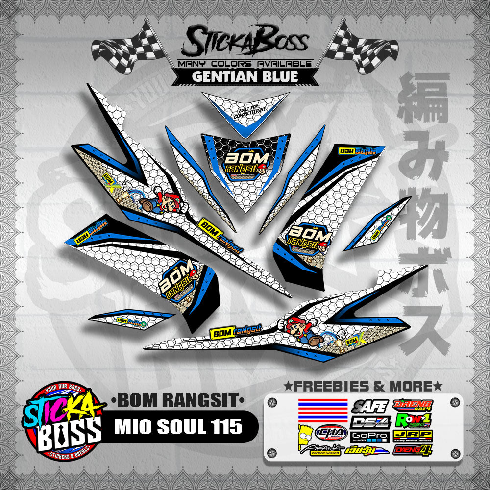 MIO SOUL 115 INDO DECALS ( BOM RANGSIT )【WITH FREEBIES】