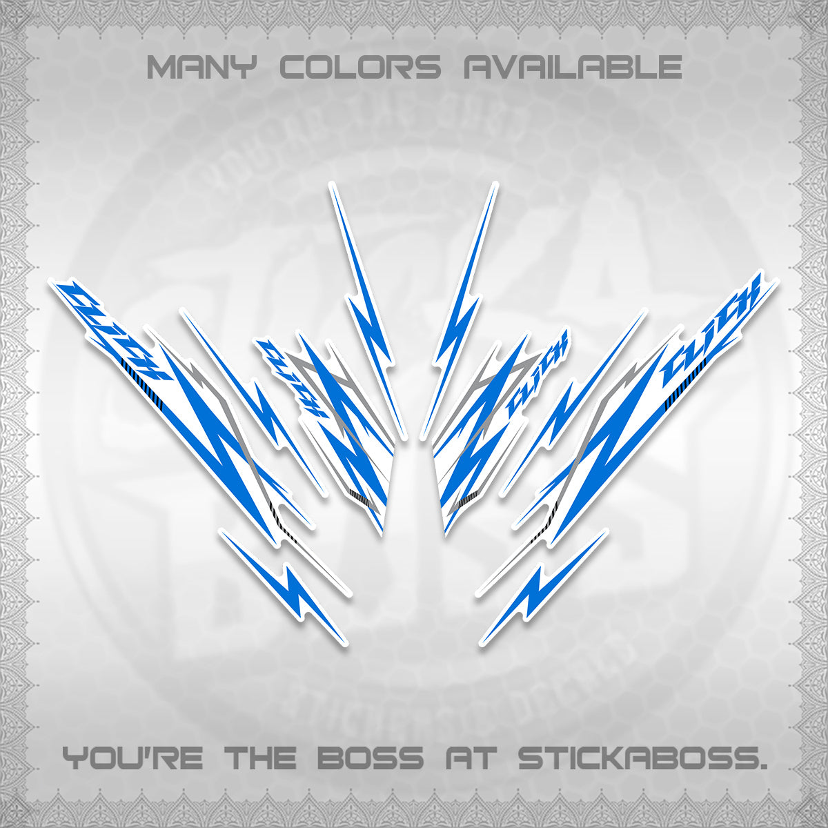 CLICK 125 V2 INDO FOR WHITE DECALS (2024 CL 00-A8 STYLE) STICKER KITS By STICKABOSS