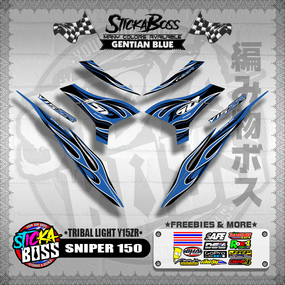 SNIPER 150 DECALS ( TRIBAL LIGHT Y15ZR )[ PREMIUM GLOSSY LAMINATED ]【WITH FREEBIES】