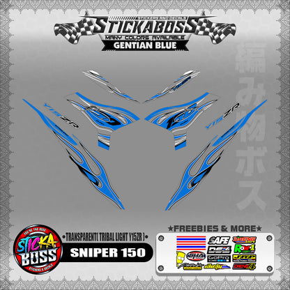 [ PREMIUM UV PRINT ] TRANSPARENT SNIPER 150 DECALS ( TRIBAL LIGHT Y15ZR )【WITH FREEBIES】