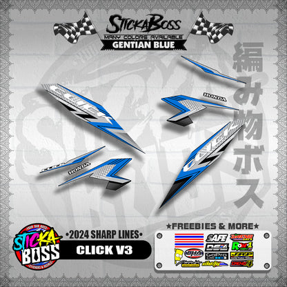 CLICK V3 DECALS ( 2024 SHARP LINES )【WITH FREEBIES】