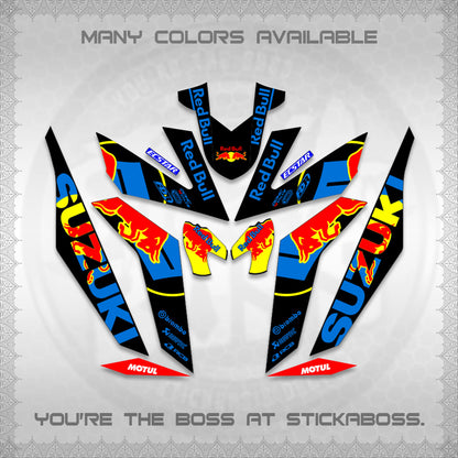 RAIDER 150 Fi DECALS (BULLREDS MOTIF)STICKER DECALS By STICKABOSS