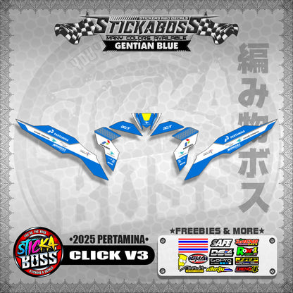 CLICK V3 STICKER DECALS ( 2025 PERTAMINA )【WITH FREEBIES】