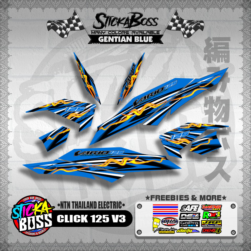 CLICK 125 V3 DECALS ( NTN THAILAND ELECTRIC )【WITH FREEBIES】