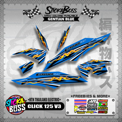 CLICK 125 V3 DECALS ( NTN THAILAND ELECTRIC )【WITH FREEBIES】