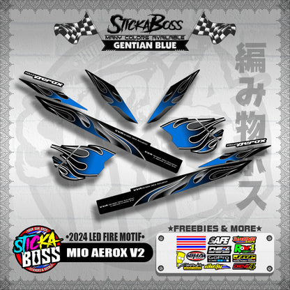 MIO AEROX V2 DECALS ( 2024 LED FIRE MOTIF )【WITH FREEBIES】