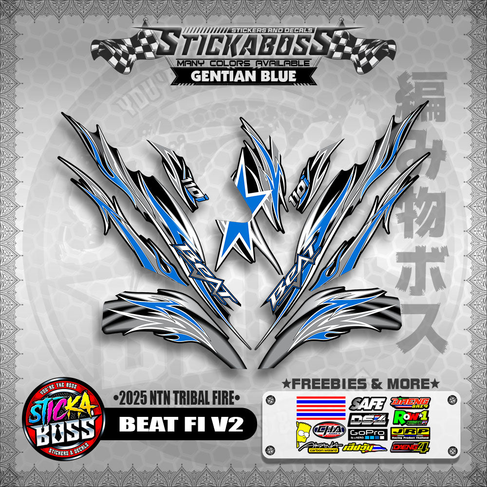 BEAT FI V2 STICKER DECALS ( 2025 NTN TRIBAL FIRE )【WITH FREEBIES】