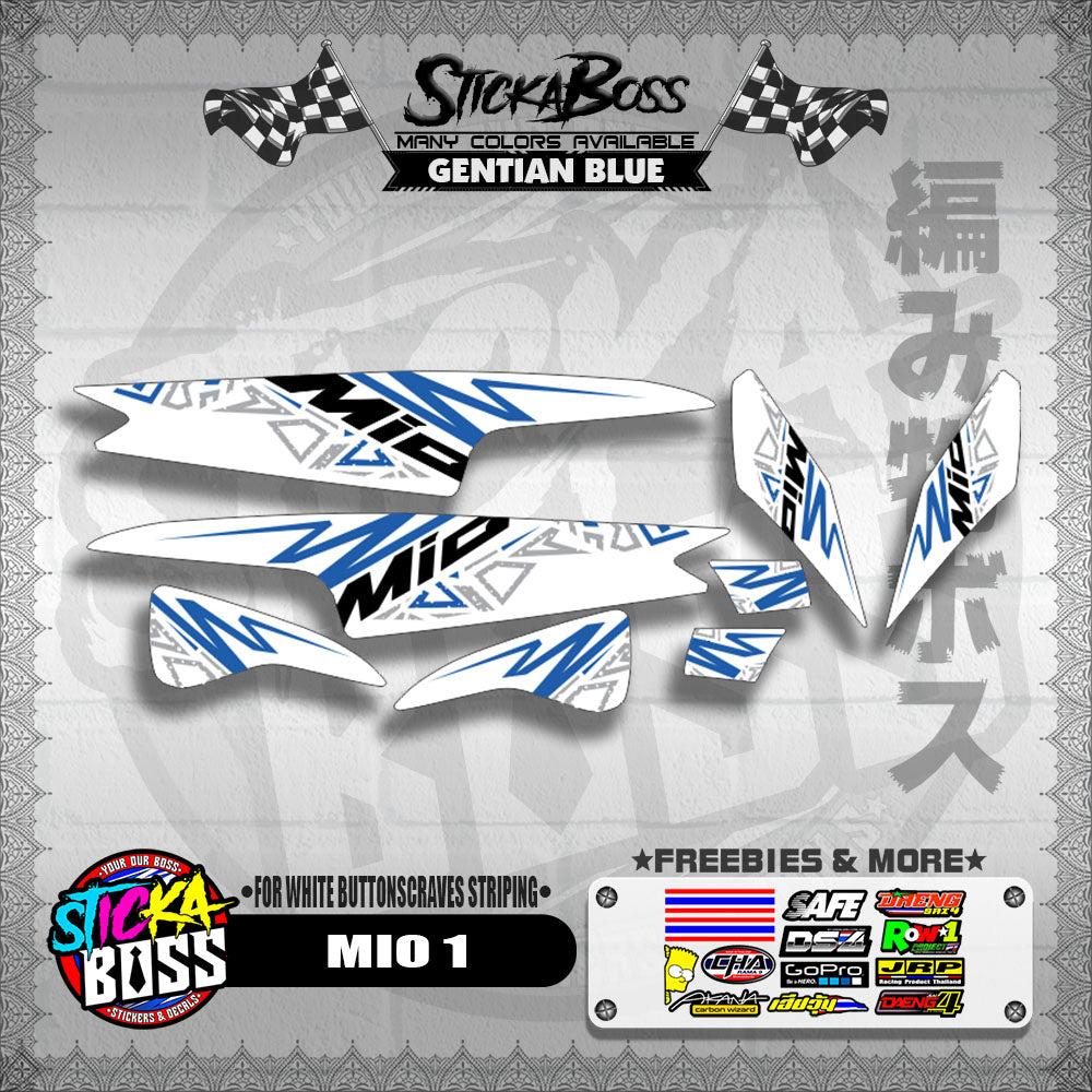 MIO 1 DECALS ( FOR WHITE BUTTONSCRAVES STRIPING )【WITH FREEBIES】