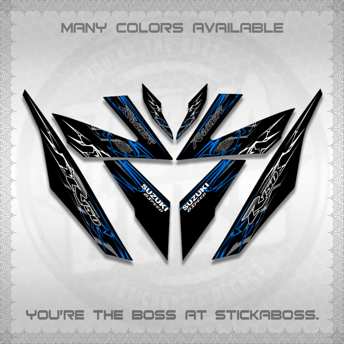 RAIDER 150 Fi DECALS (2026 CUSTOM LIGHTNING)STICKER DECALS By STICKABOSS