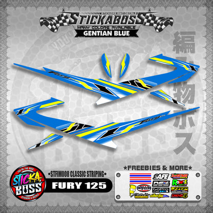FURY 125 STICKER DECALS ( STFIM008 CLASSIC STRIPING )【WITH FREEBIES】