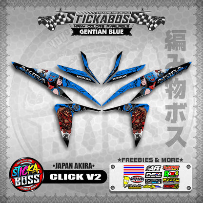 CLICK V2 STICKER DECALS ( JAPAN AKIRA )【WITH FREEBIES】