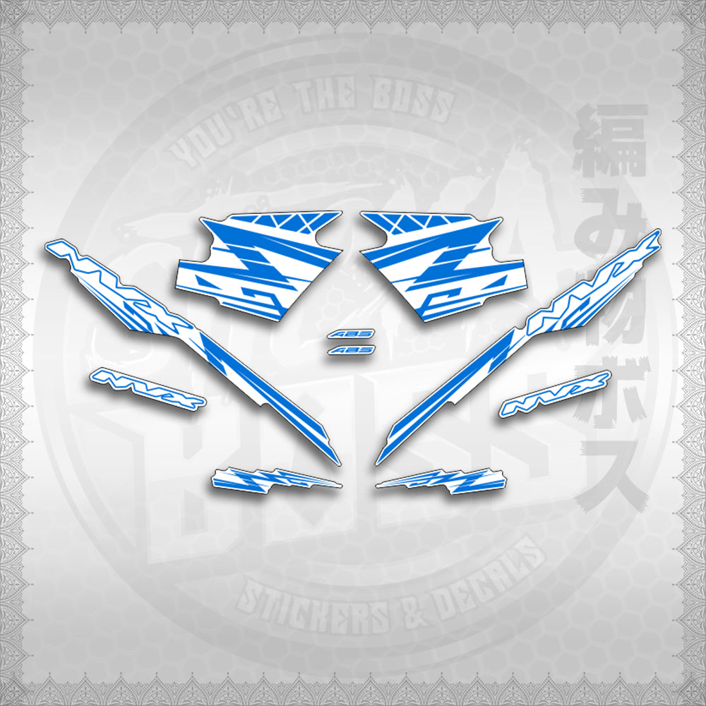 STICKER DECALS for AEROX V3 ALPHA TURBO INDO FOR WHITE (AV314ARV9SE) By STICKABOSS (SOFIE LAMINATED WATERPROOF)