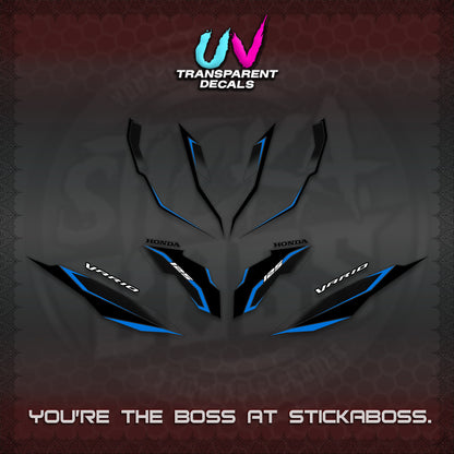 CLICK 125 V3 VARIO UV TRANSPARENT DECALS (2026 INDO HONEYCOMB DESIGN) STICKER DECALS By STICKABOSS