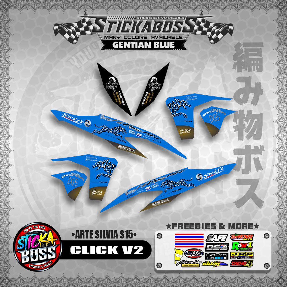 CLICK V2 STICKER DECALS ( ARTE SILVIA S15 )【WITH FREEBIES】