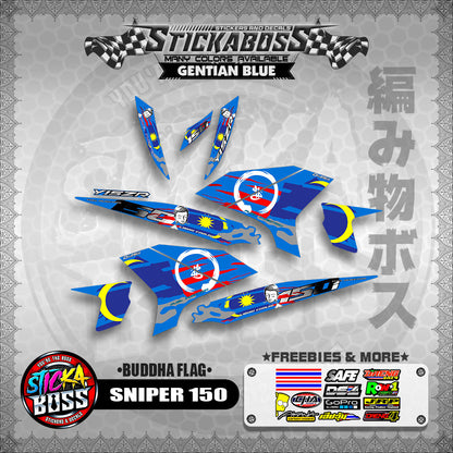 SNIPER 150 MALAYSIAN STICKER DECALS ( BUDDHA FLAG )【WITH FREEBIES】