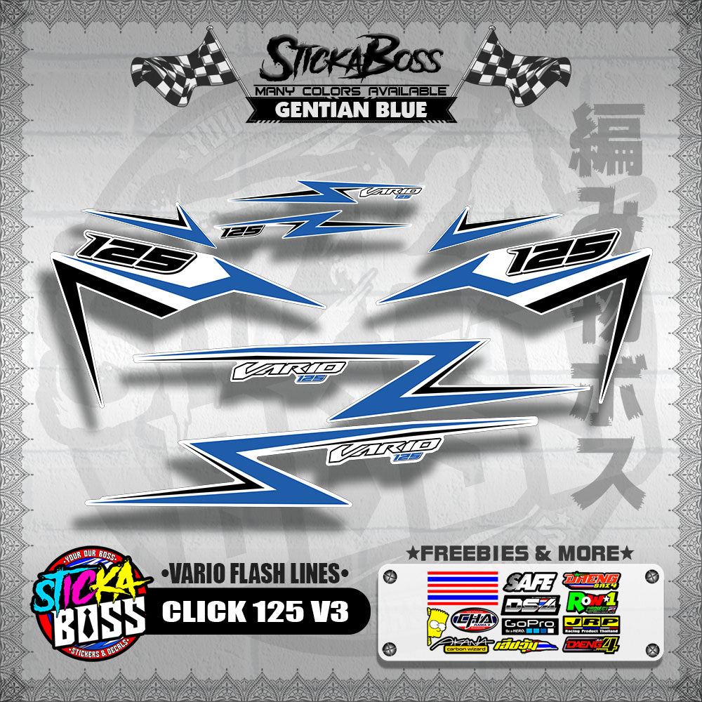 CLICK 125 V3 DECALS ( VARIO FLASH LINES )【WITH FREEBIES】