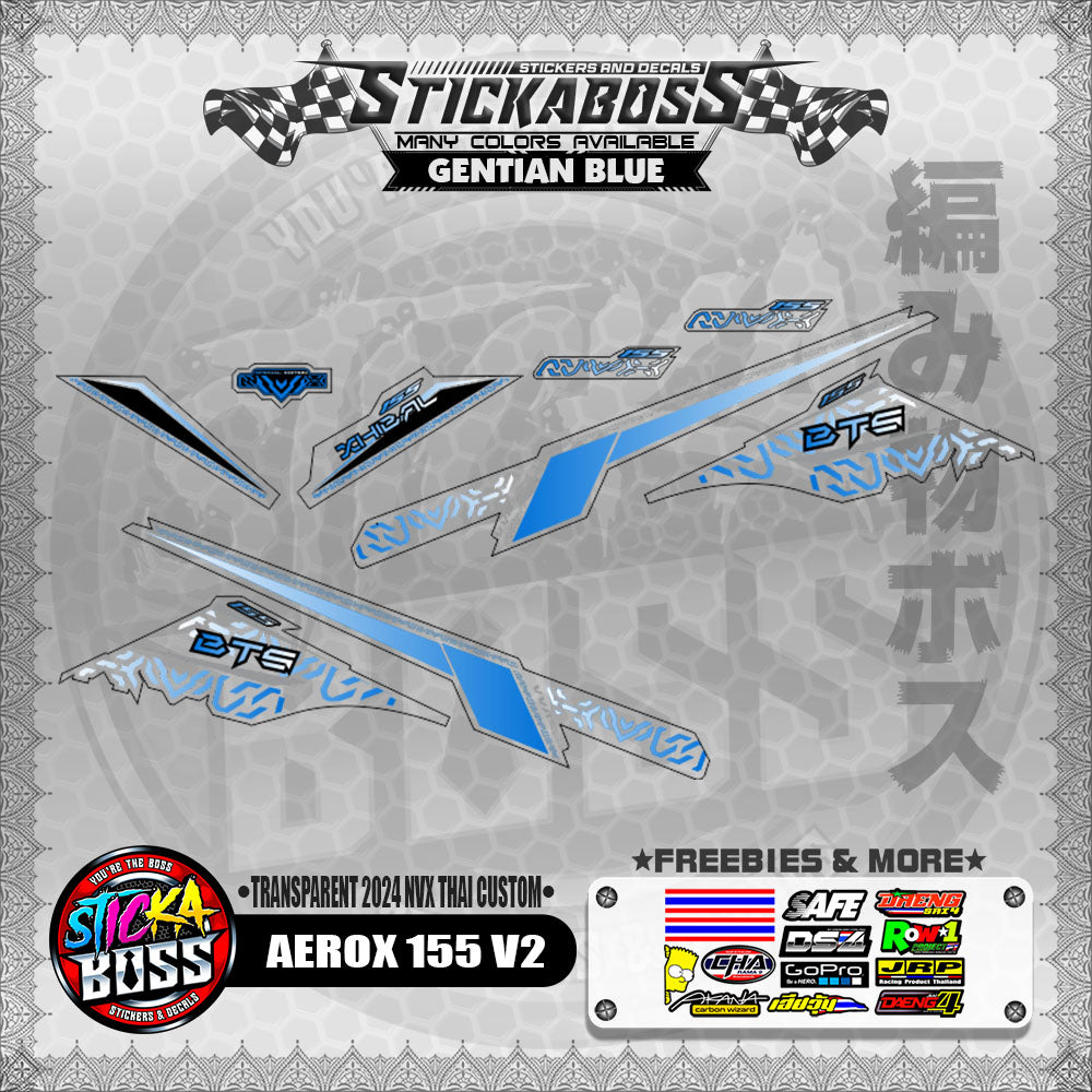 【PREMIUM UV PRINT】TRANSPARENT AEROX 155 V2 DECALS ( 2024 NVX THAI CUSTOM )【WITH FREEBIES】