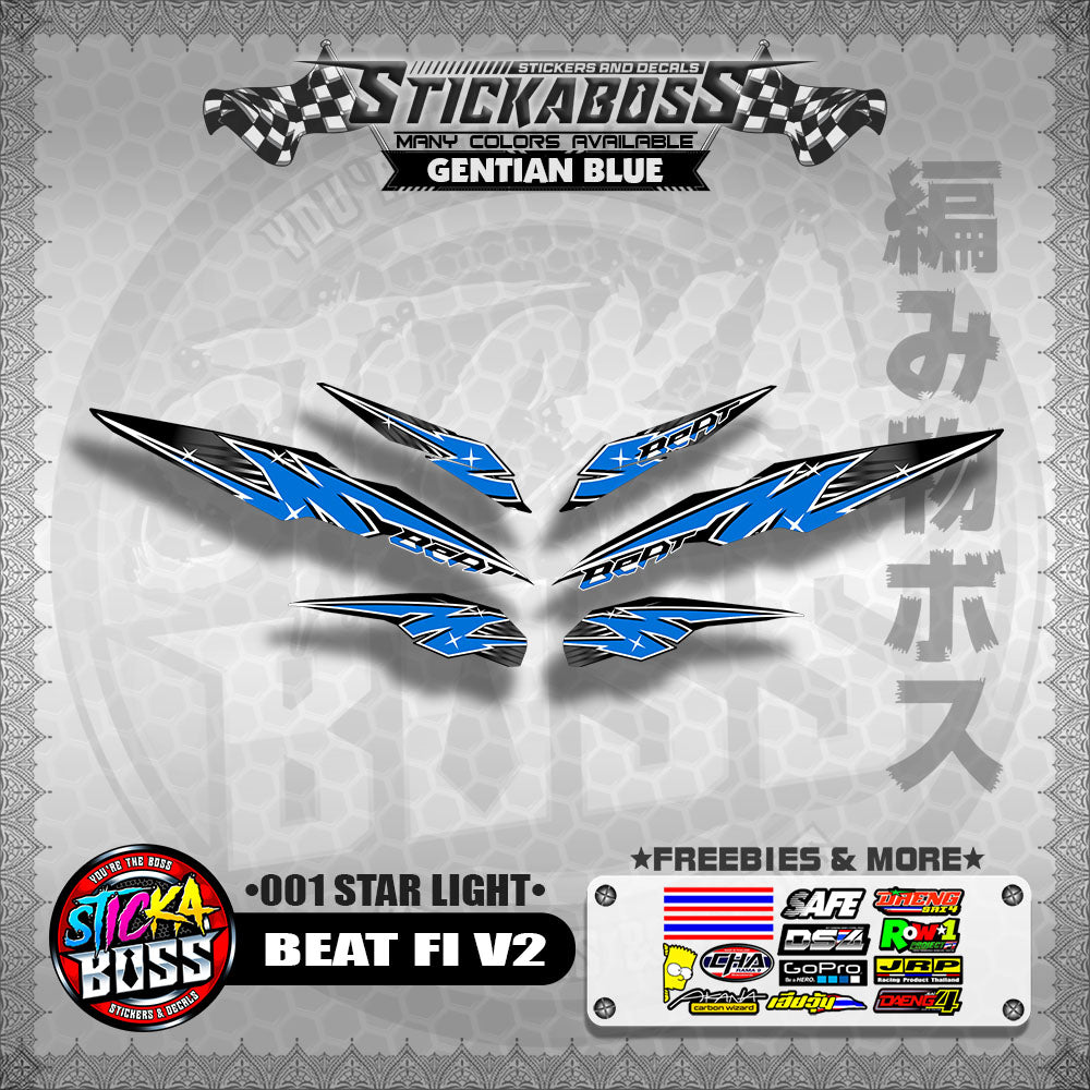 BEAT FI V2 STICKER DECALS ( 001 STAR LIGHT )【WITH FREEBIES】