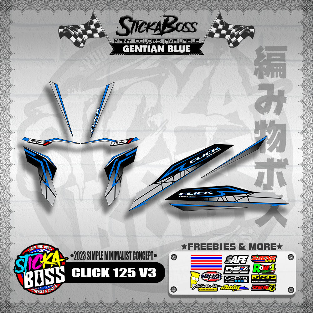 CLICK 125 V3 DECALS ( 2023 SIMPLE MINIMALIST CONCEPT )【WITH FREEBIES】