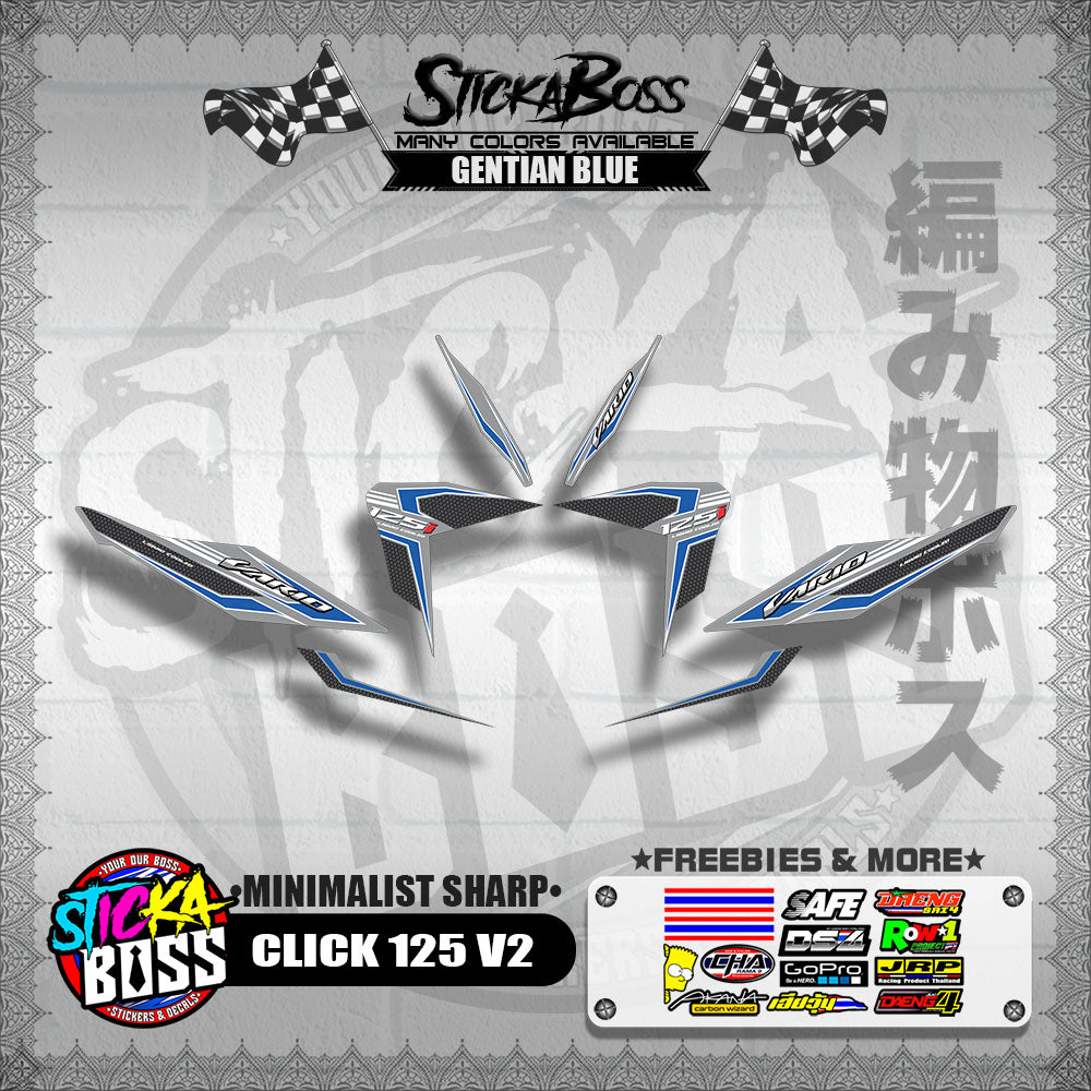 CLICK 125 V2 DECALS ( MINIMALIST SHARP )【WITH FREEBIES】