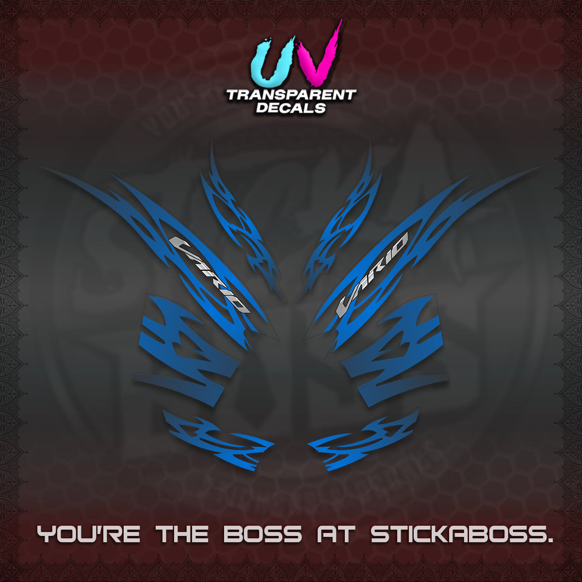 CLICK 125 V2 INDO STRIPING UV TRANSPARENT DECALS (2026 NUSANTARA MOTIF) STICKER DECALS By STICKABOSS