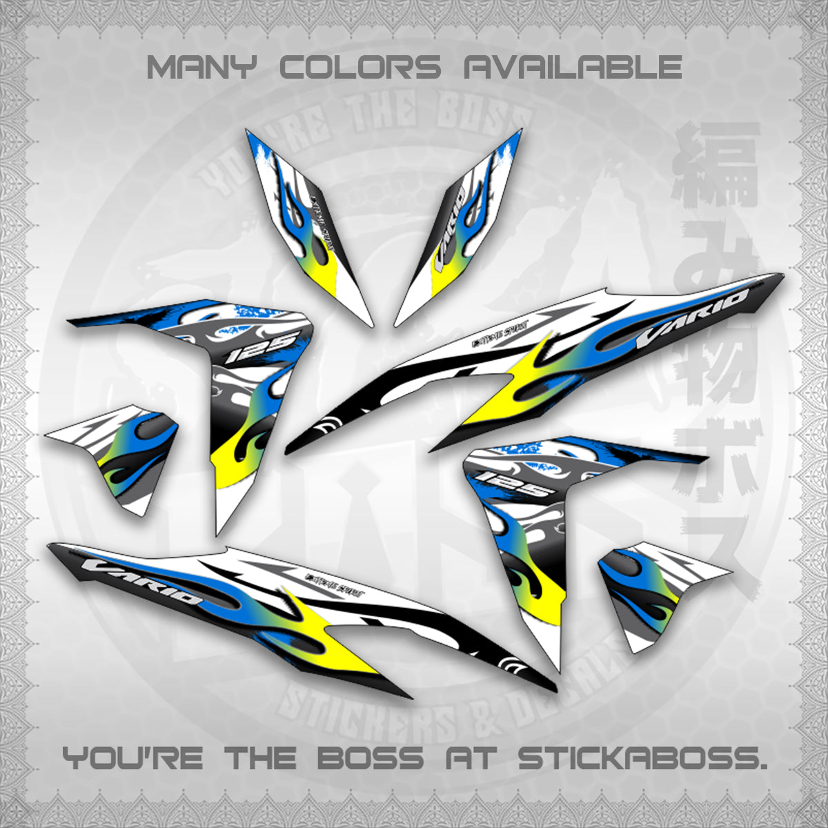 CLICK 125 V2 MALAY CONCEPT ( FOR WHITE TRIBAL X FIRE CUSTOM ) STICKER DECALS By STICKABOSS
