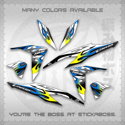 CLICK 125 V2 MALAY CONCEPT ( FOR WHITE TRIBAL X FIRE CUSTOM ) STICKER DECALS By STICKABOSS