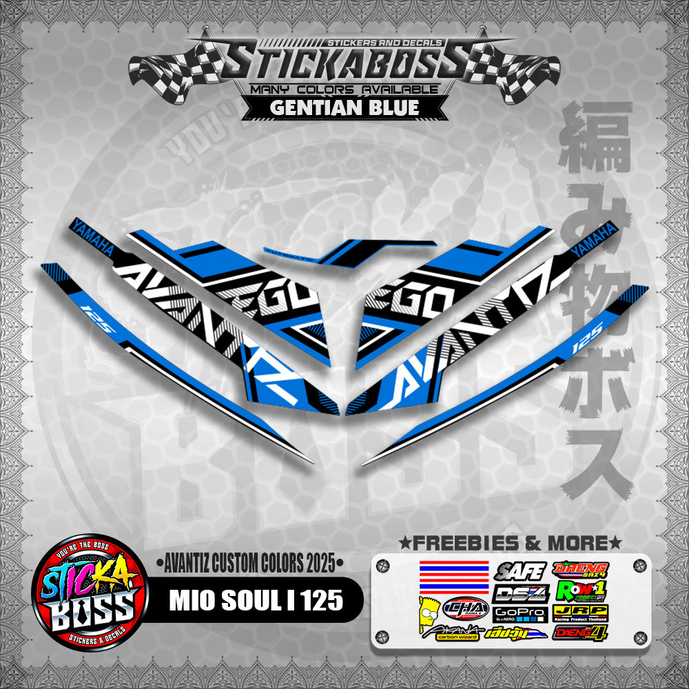 MIO SOUL I 125 STICKER DECALS ( AVANTIZ CUSTOM COLORS 2025 )【WITH FREEBIES】