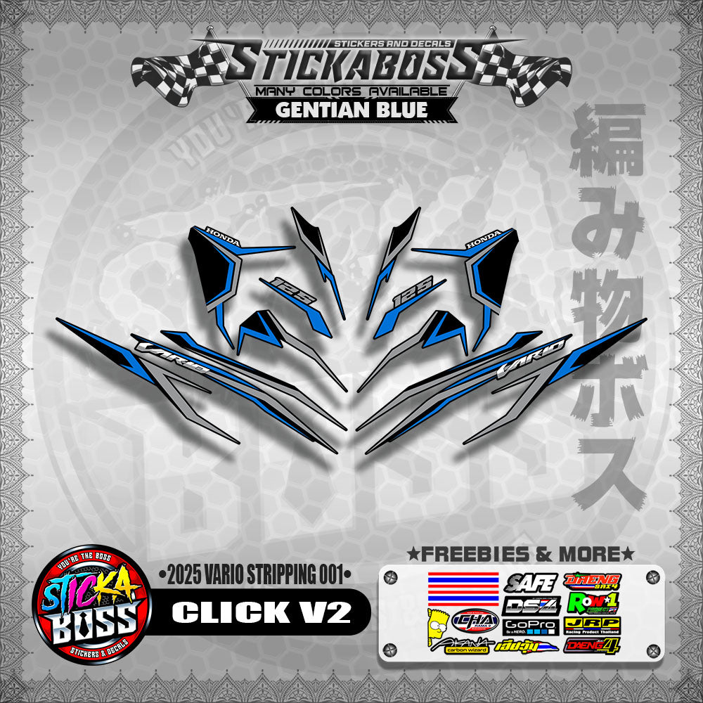CLICK V2 STICKER DECALS ( 2025 VARIO STRIPPING 001 )【WITH FREEBIES】
